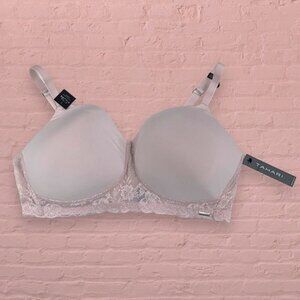 Tahari SIZE 40D Full Figure Lightly Padded Dust Pink Lace Demi Bra NWT $68